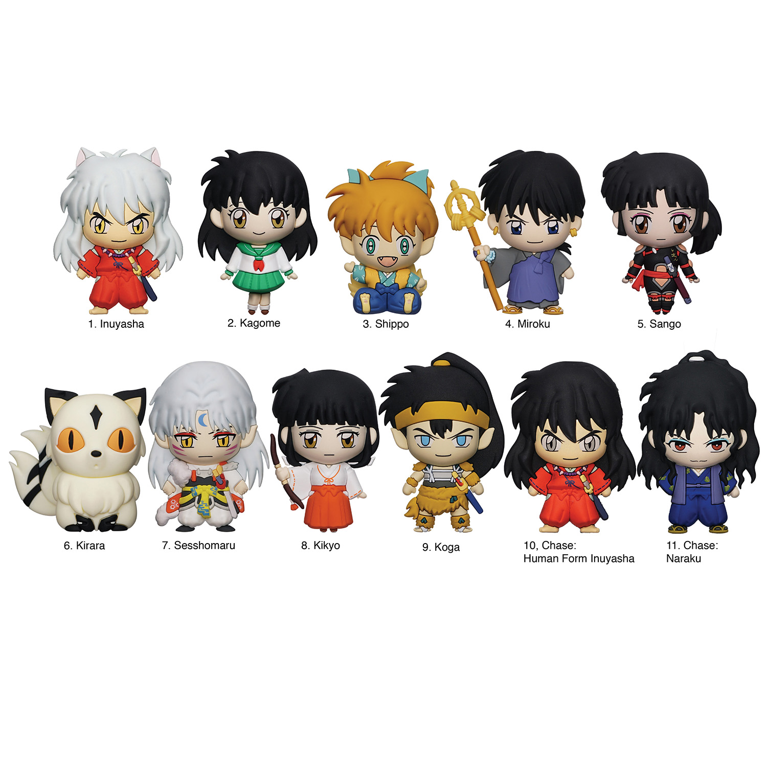 inuyasha 3d foam bag clip series 1 inuyasha 3d foam bag clip series 1