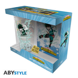 my hero academia pck xxl glass + pin + pocket notebook "heroes"*