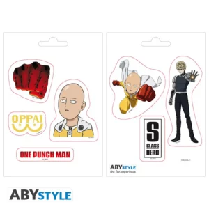 one punch man stickers 16x11cm/ 2 sheets saitama and icons