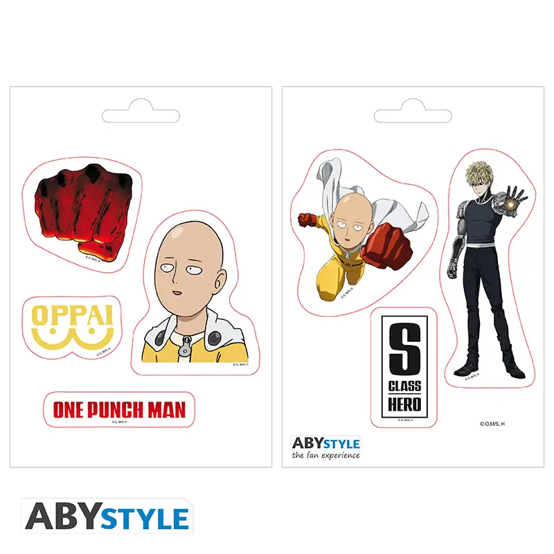 one punch man stickers 16x11cm/ 2 sheets saitama and icons one punch man stickers 16x11cm/ 2 sheets saitama and icons