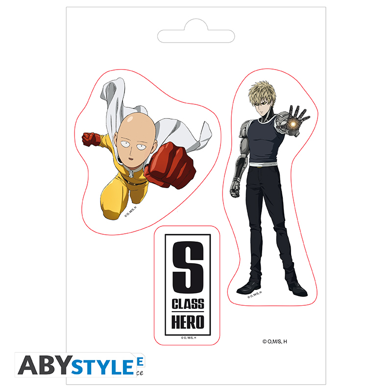 one punch man stickers 16x11cm/ 2 sheets saitama and icons one punch man stickers 16x11cm/ 2 sheets saitama and icons