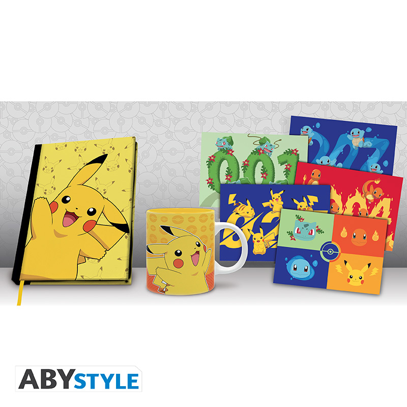 pokemon pck a5 notebook + mug320ml + postcards "pikachu" * pokemon pck a5 notebook + mug320ml + postcards "pikachu" *