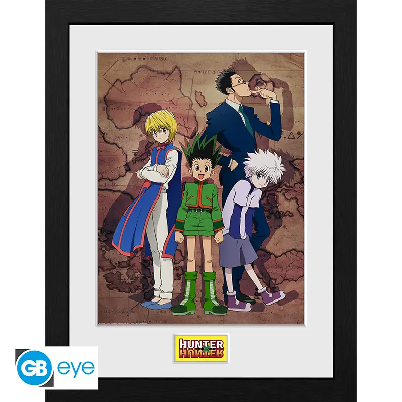 hunter x hunter framed print "key art map" hunter x hunter framed print "key art map"