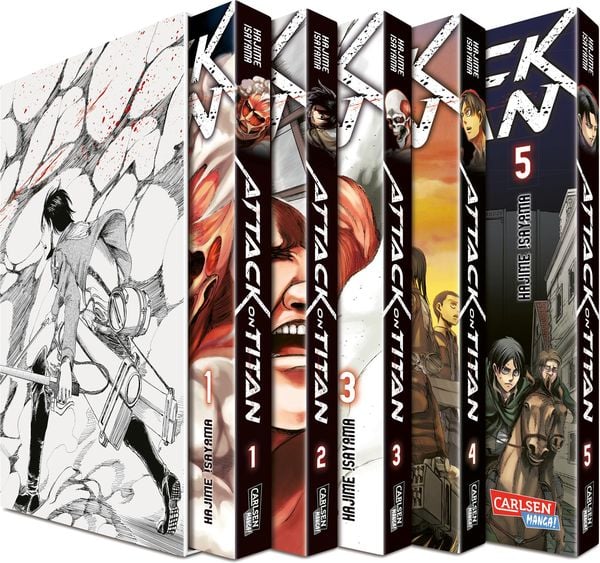 attack on titan, bände 1 5 im sammelschuber mit extra attack on titan, bände 1 5 im sammelschuber mit extra